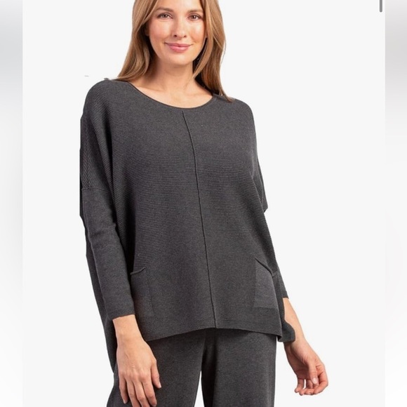 Habitat Fireside Cotton Rib Very Oversized Sweater Pocket Batwing Brown XS Small - Picture 8 of 8